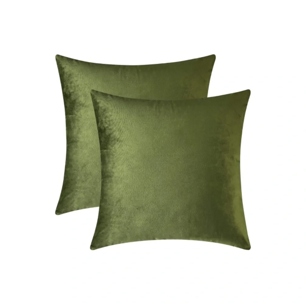 Luxury Home | Chic Olive Green Soft Luxe Velvet Throw Pillow Covers